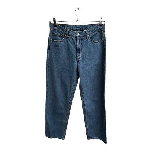 H&M Damen Baggy Low Waist Jeans Gr 36 Blau Baumwolle Denim