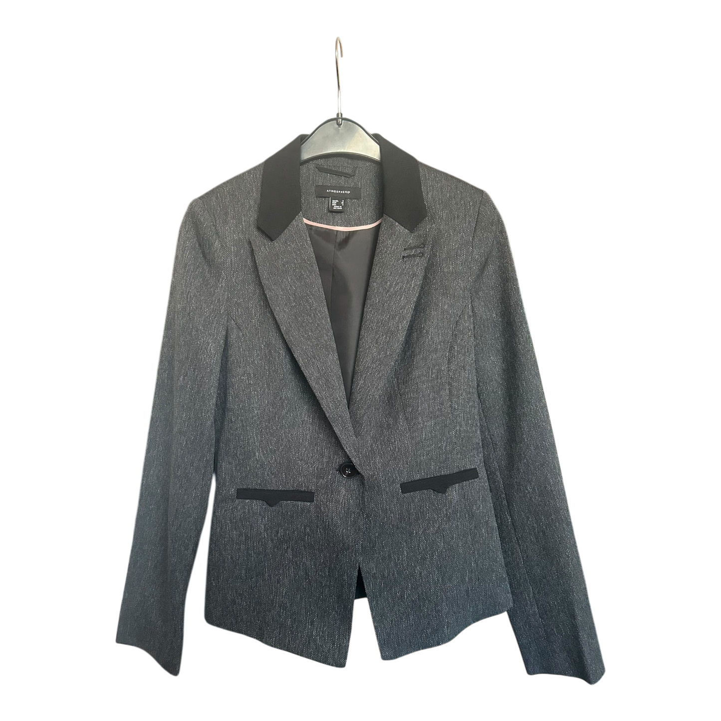 🌿 Atmosphere Blazer 36 – Grau-Schwarz, Polyester, Elegant