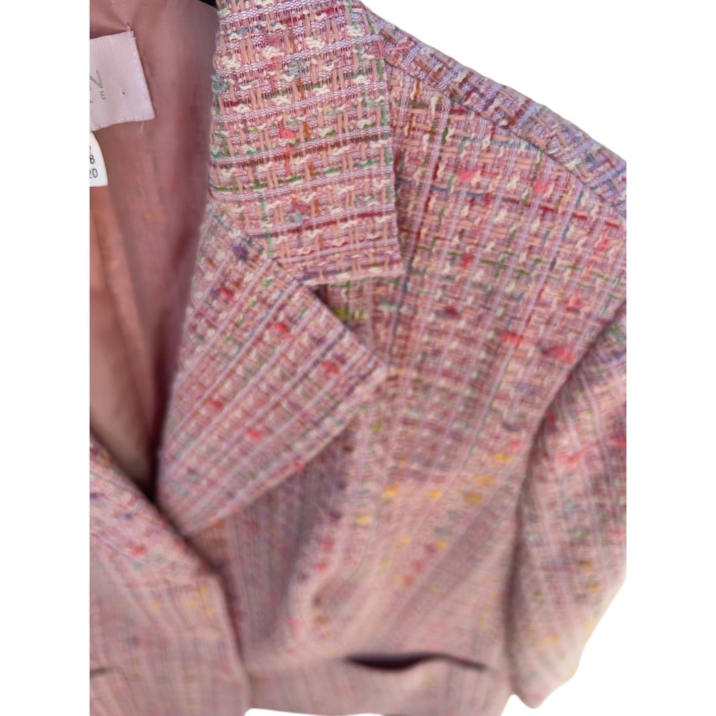 Fashion and Style Blazerjacke Damen Gr 46 Rosa Tweed Vintage Look
