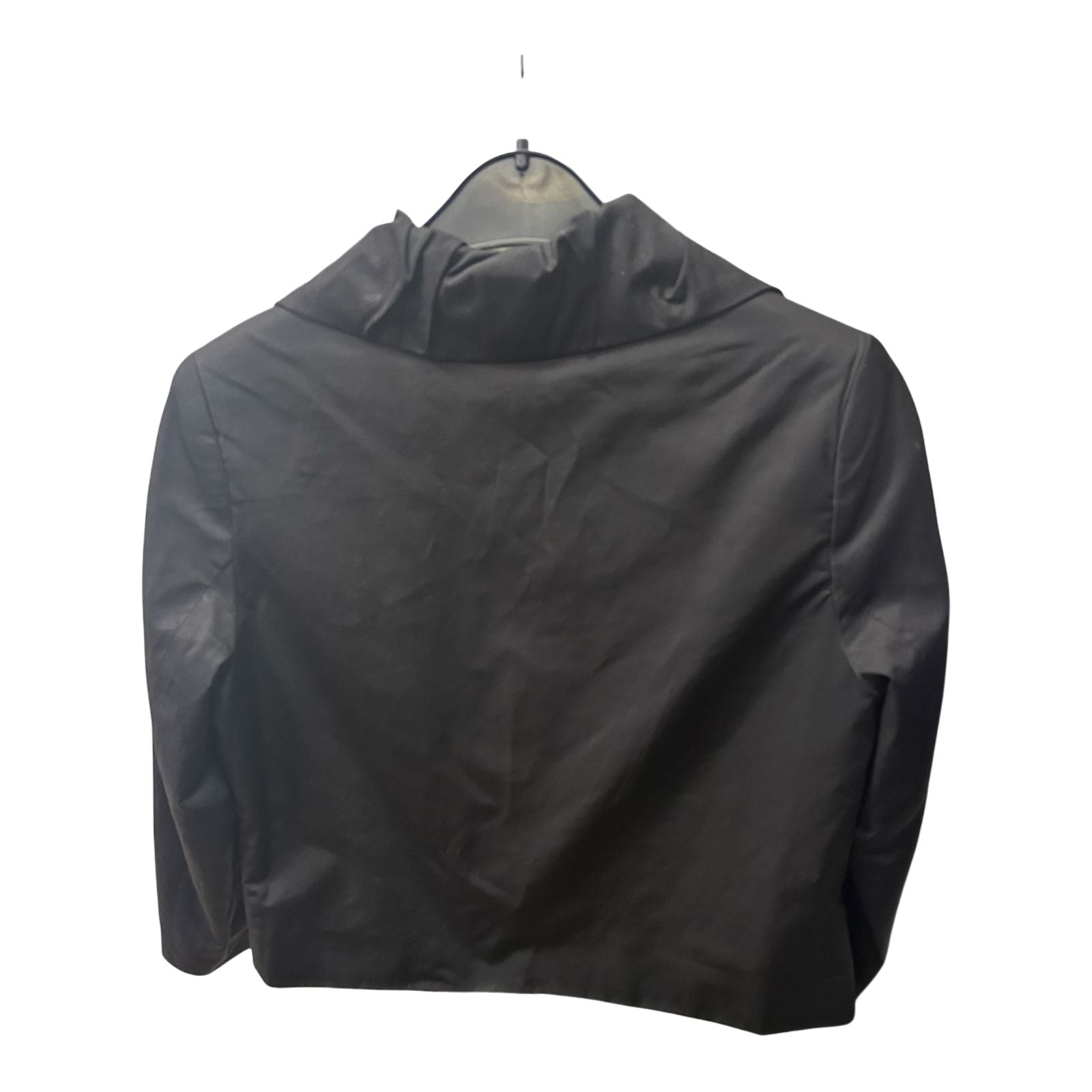 H&M Jacke Schwarz Gr 38 Kurz Elegant Satinoptik Große Knöpfe Vintage Stil