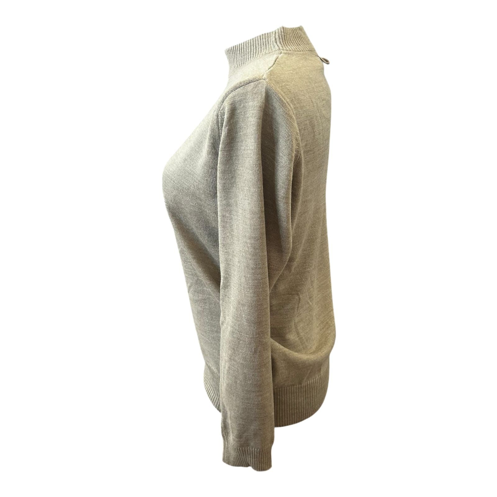 Damen Pullover Sixth Sense Größe S Beige Merinowolle Stehkragen Klassisch
