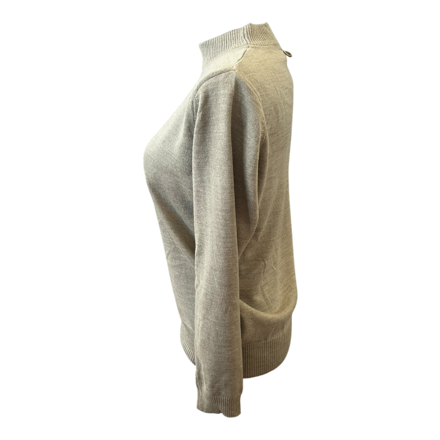 Damen Pullover Sixth Sense Größe S Beige Merinowolle Stehkragen Klassisch