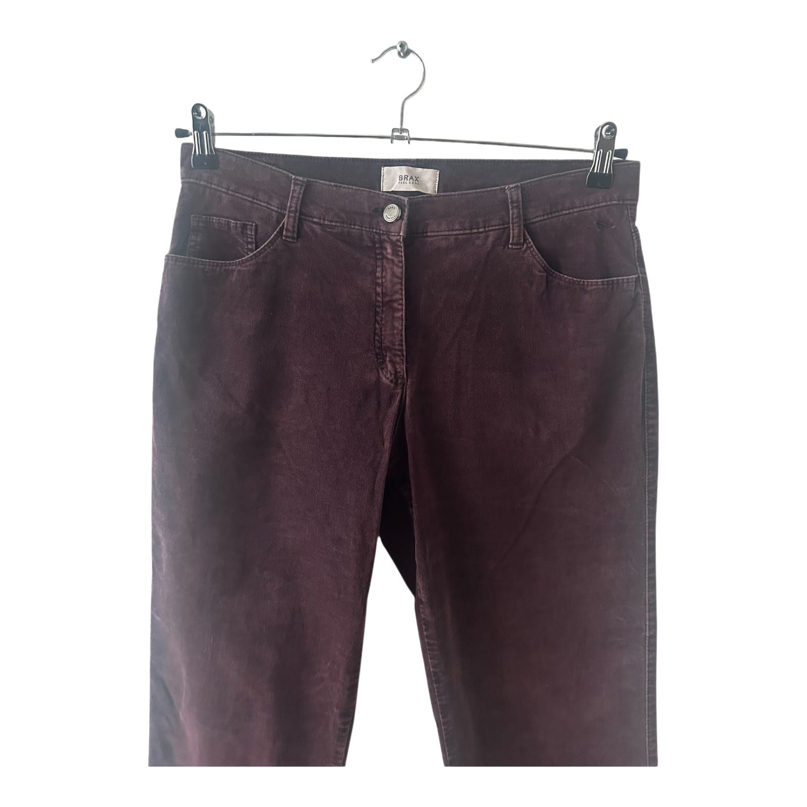 Brax Damen Hose Gr 40 Kurz Braun Cord Baumwolle Elasthan Used Look