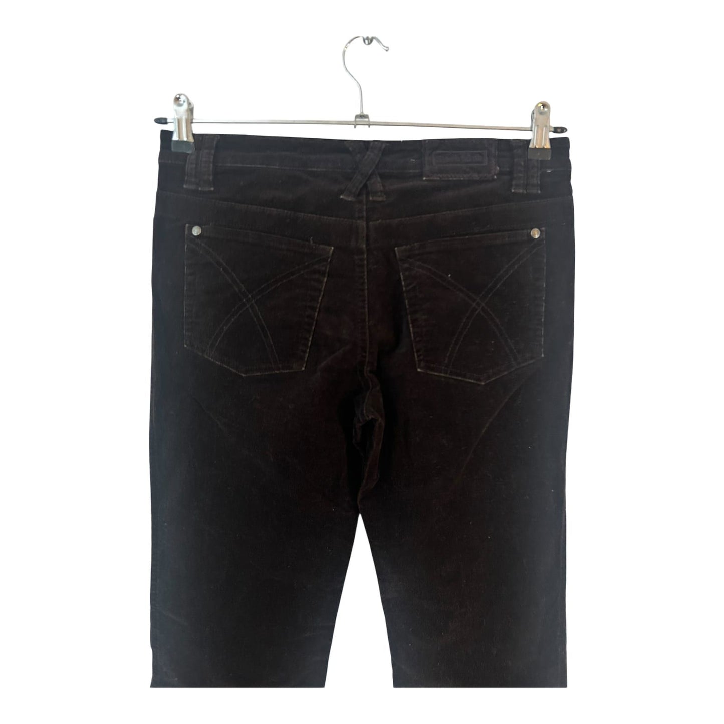 Street One Damen Hose Gr 36 Dunkelbraun Feincord Baumwolle Extralang