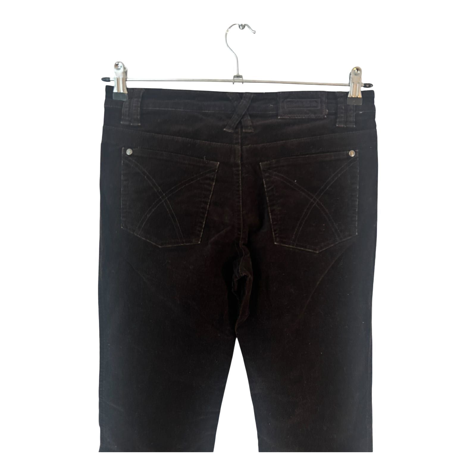 Street One Damen Hose Gr 36 Dunkelbraun Feincord Baumwolle Extralang