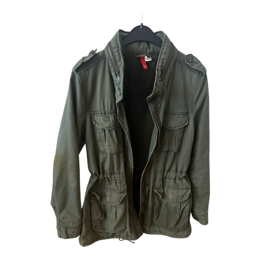 🌿 H&M Divided Damen Parka 34 Khaki – Casual Utility Look 🌿