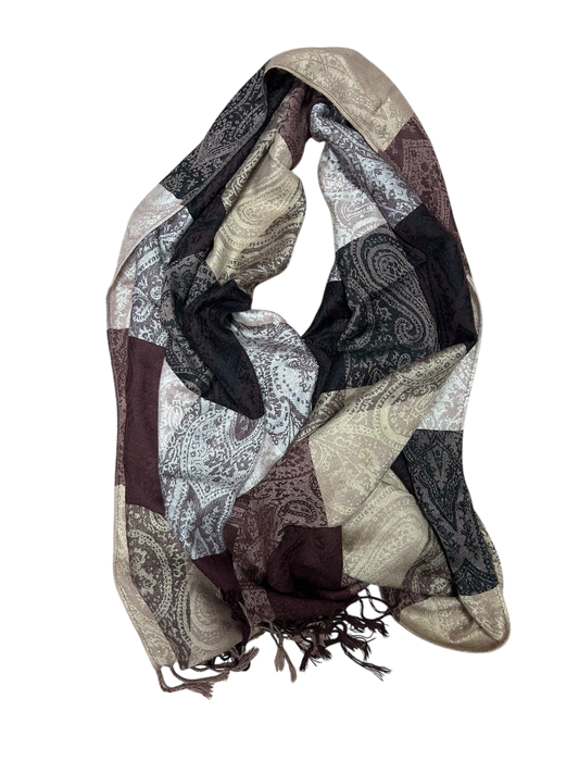 4You Schal Damen Paisley Patchwork 70x190 cm Boho Stil Bunt Elegant Modern Vintage