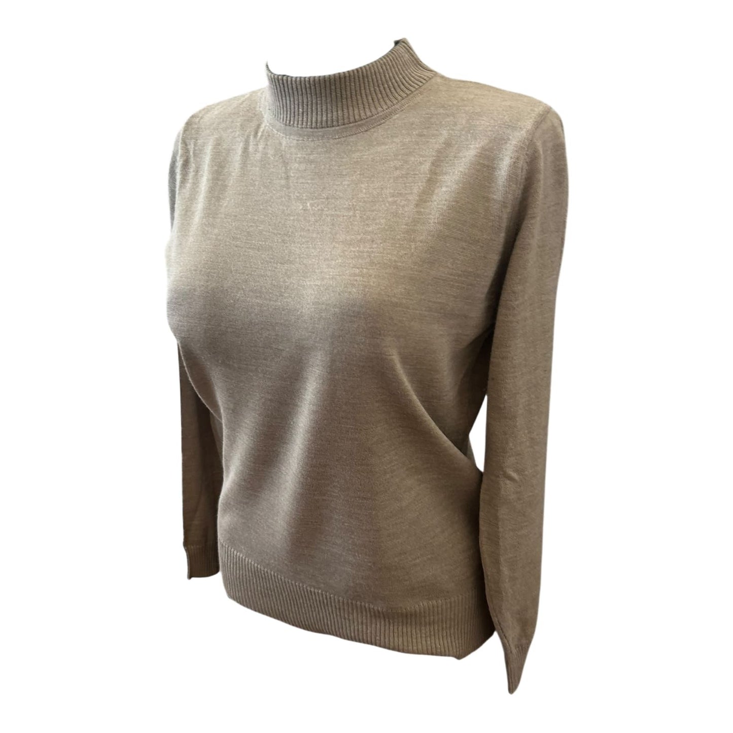 Damen Pullover Sixth Sense Größe S Beige Merinowolle Stehkragen Klassisch