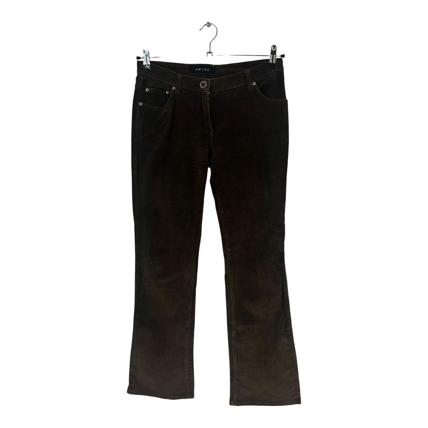Street One Damen Hose Gr 36 Dunkelbraun Feincord Baumwolle Extralang
