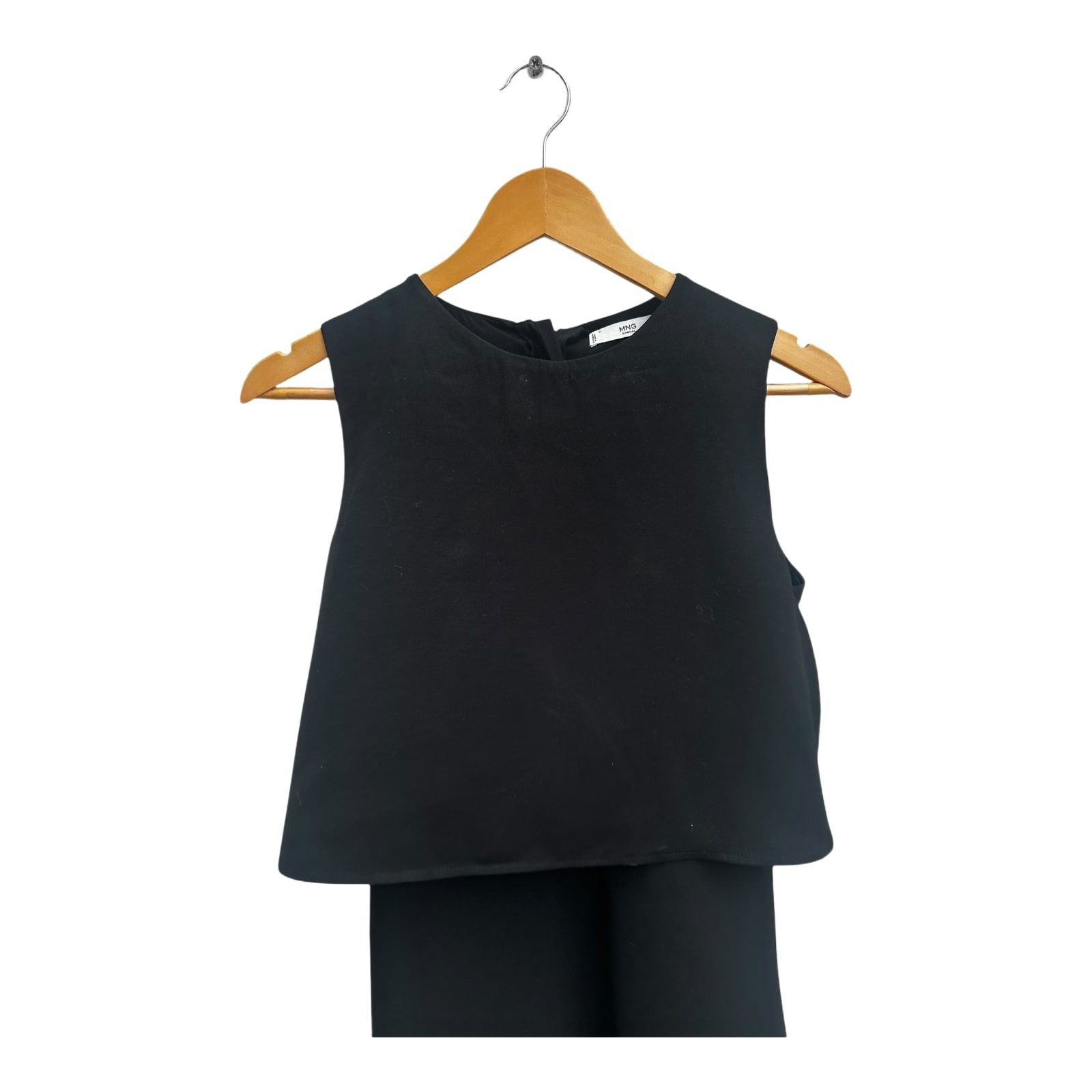 Mango Kleid Damen Gr S Schwarz Elegant Ärmellos Seitlicher Reißverschluss