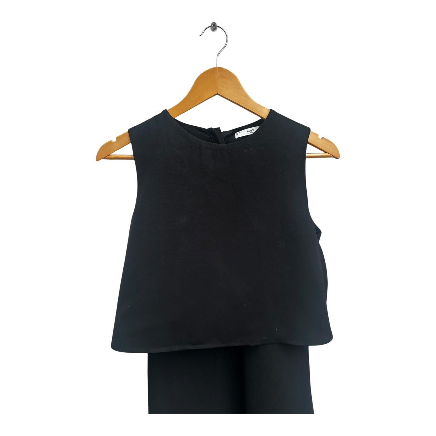 Mango Kleid Damen Gr S Schwarz Elegant Ärmellos Seitlicher Reißverschluss