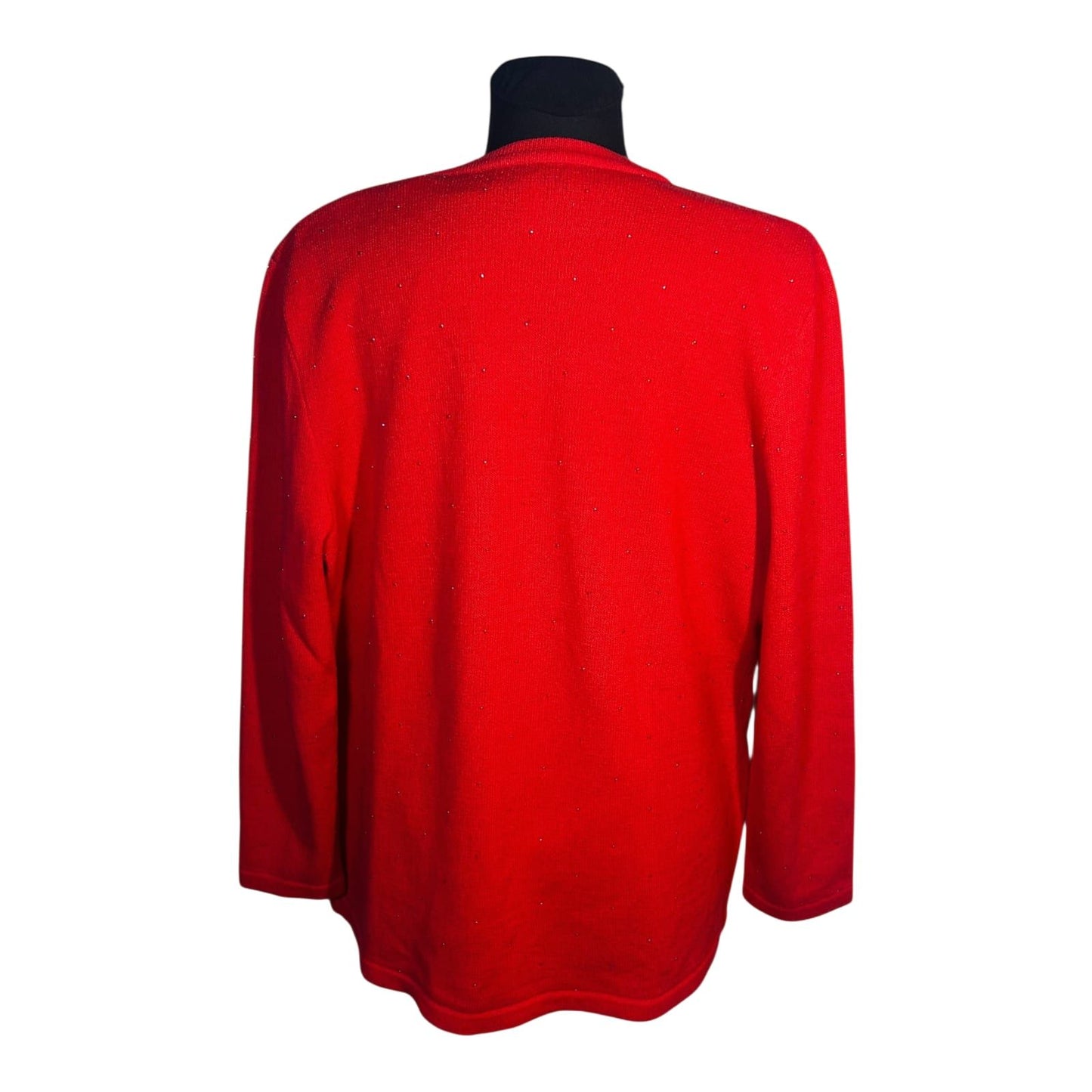 Attitude Damen Zweiteiler Strickset Größe 42 Rot Acryl Wolle Elegant Glitzer Top Wie NEU