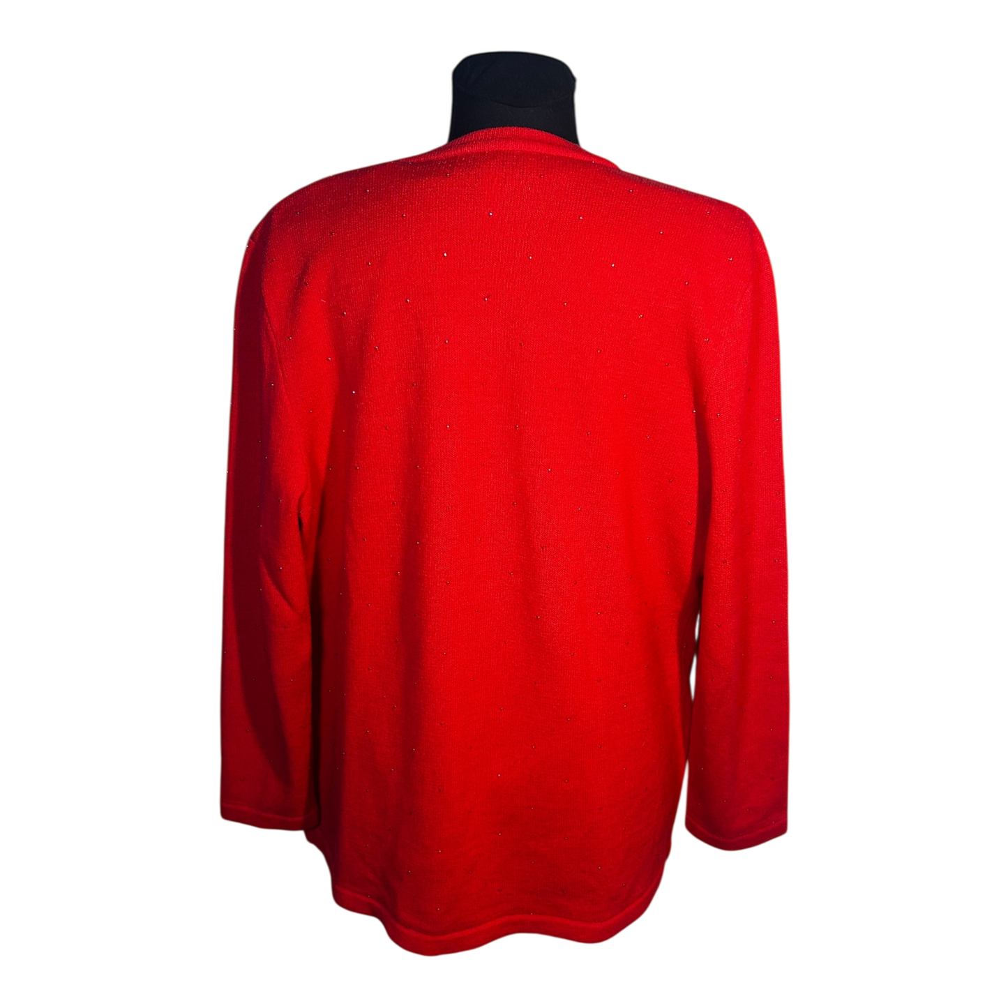 Attitude Damen Zweiteiler Strickset Größe 42 Rot Acryl Wolle Elegant Glitzer Top Wie NEU