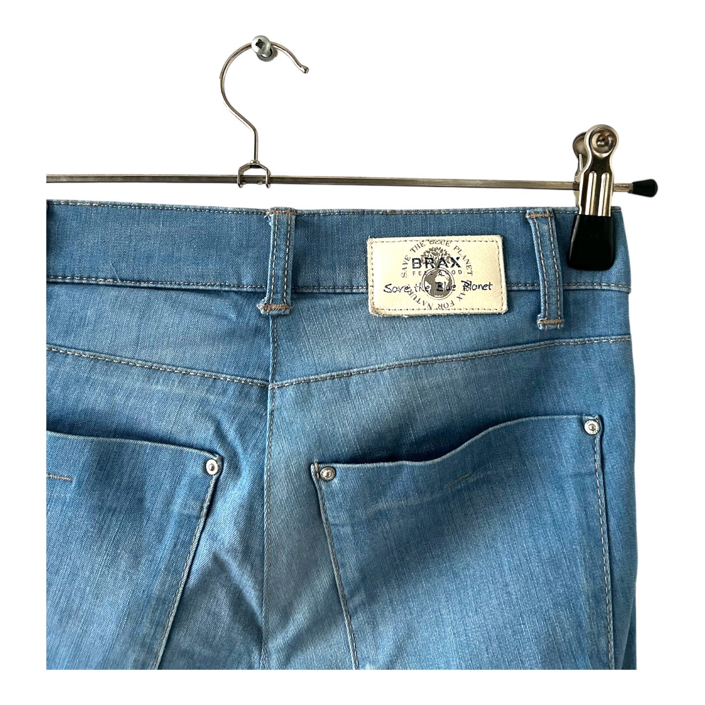 Brax Damen 7/8 Hose Modell Mia Kick Gr 36 Blau Jeans Baumwolle Elasthan