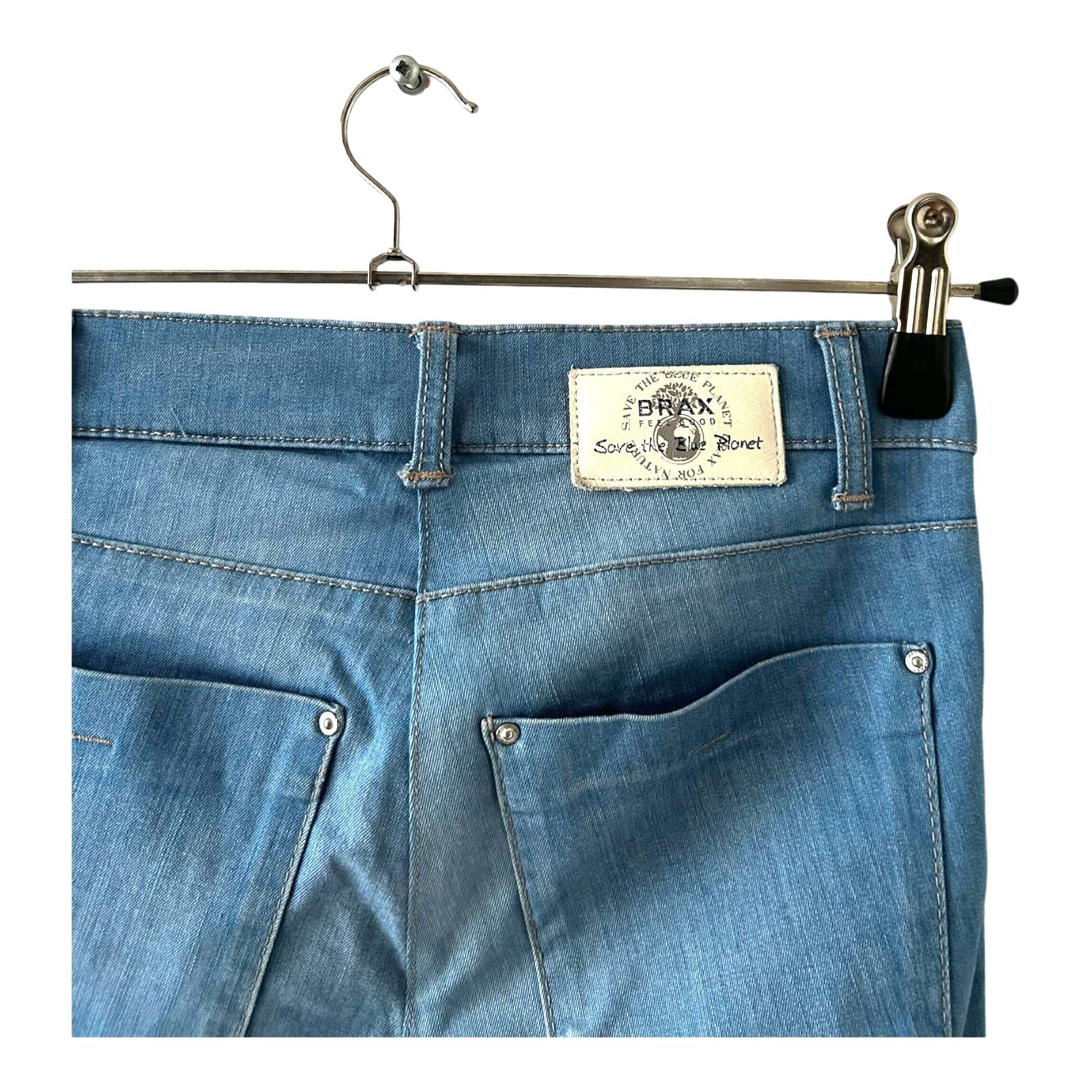 Brax Damen 7/8 Hose Modell Mia Kick Gr 36 Blau Jeans Baumwolle Elasthan