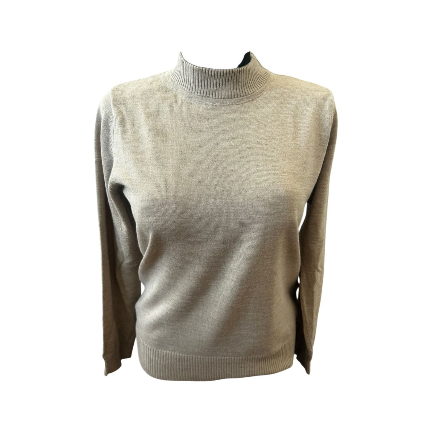 Damen Pullover Sixth Sense Größe S Beige Merinowolle Stehkragen Klassisch