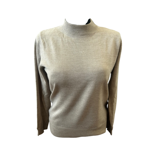 Damen Pullover Sixth Sense Größe S Beige Merinowolle Stehkragen Klassisch