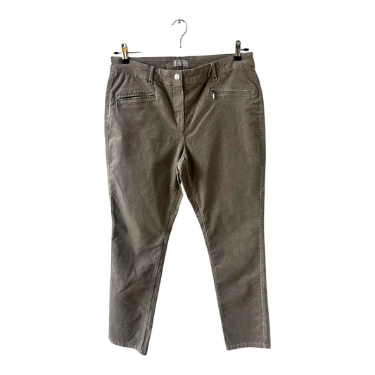 Canda Damen Cordhose Hose Kurzgröße 42 Grau Baumwolle Elasthan