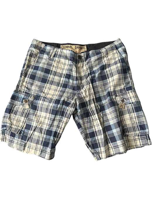 🔵 Criminal Damage Herren-Shorts Hellblau – Gr. XL 🔵