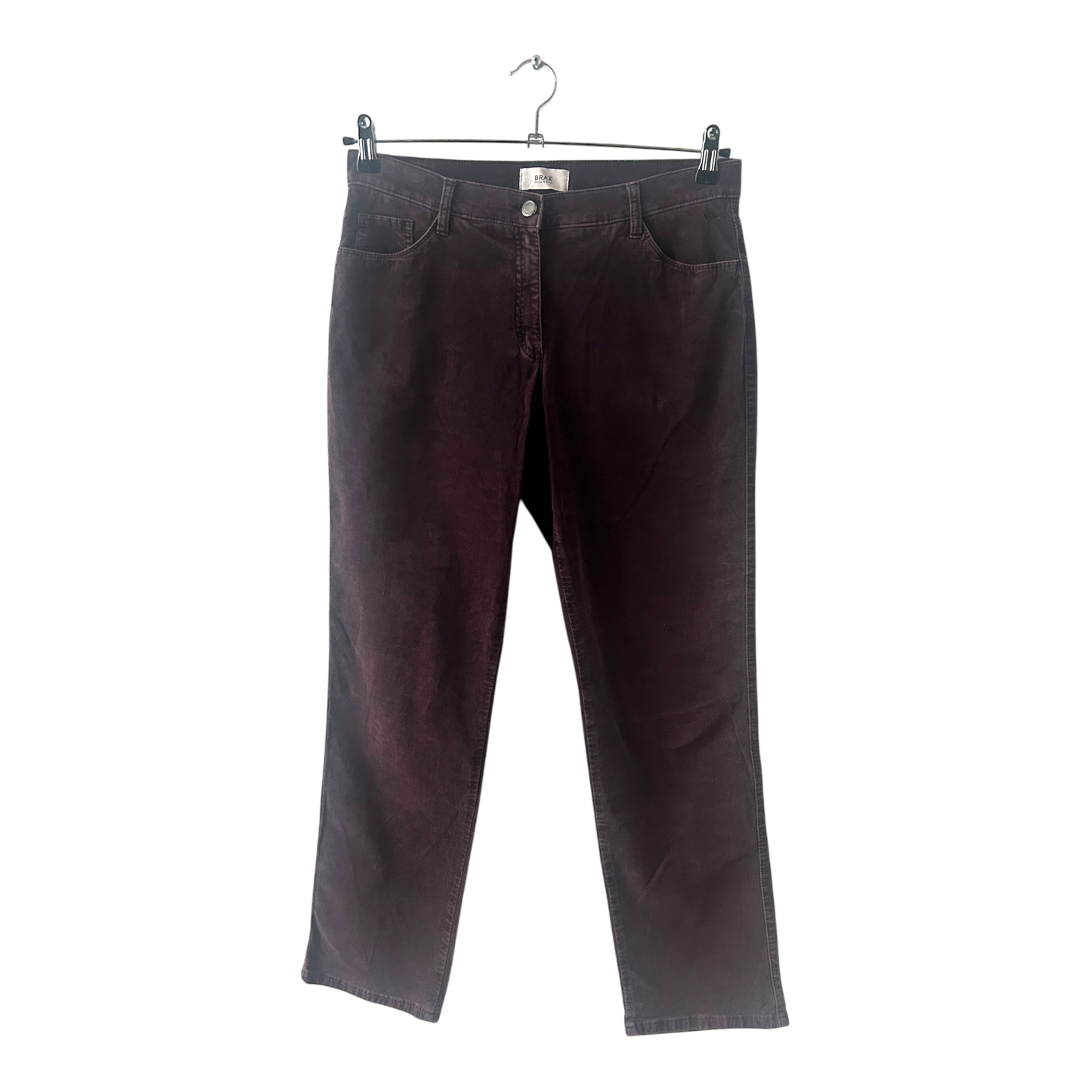 Brax Damen Hose Gr 40 Kurz Braun Cord Baumwolle Elasthan Used Look