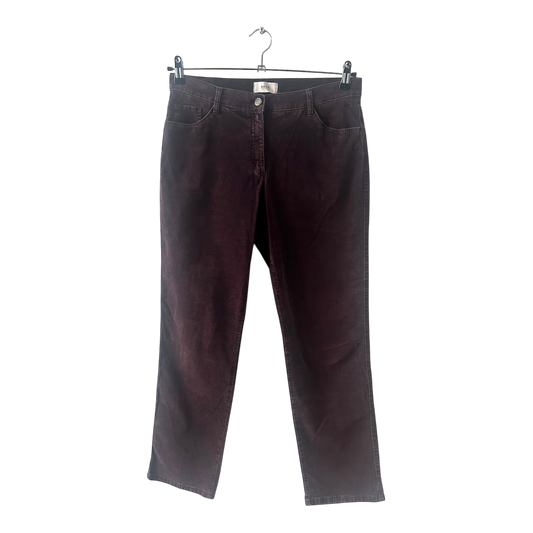 Brax Damen Hose Gr 40 Kurz Braun Cord Baumwolle Elasthan Used Look