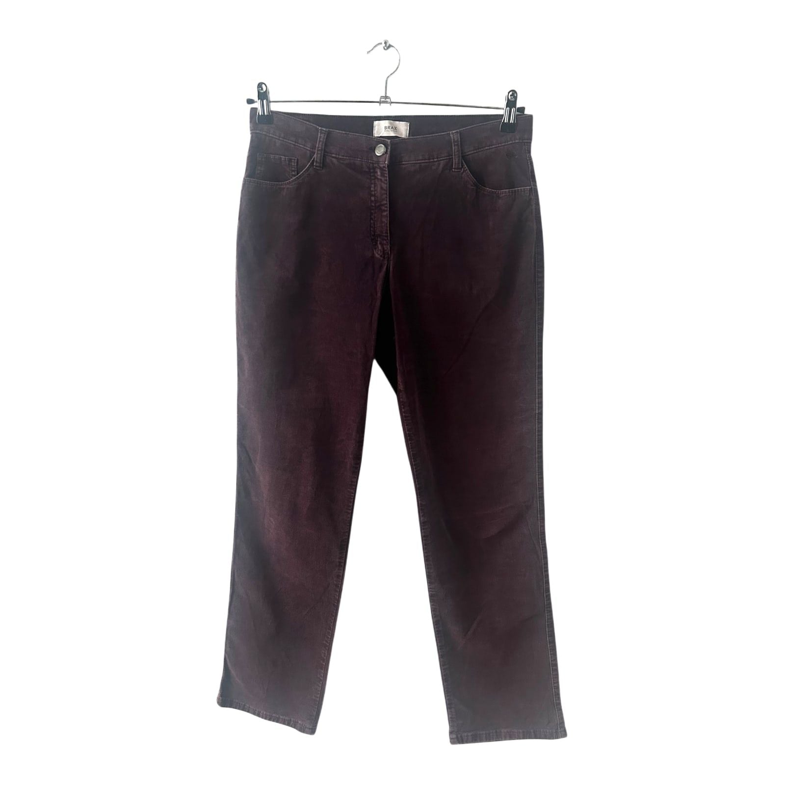 Brax Damen Hose Gr 40 Kurz Braun Cord Baumwolle Elasthan Used Look