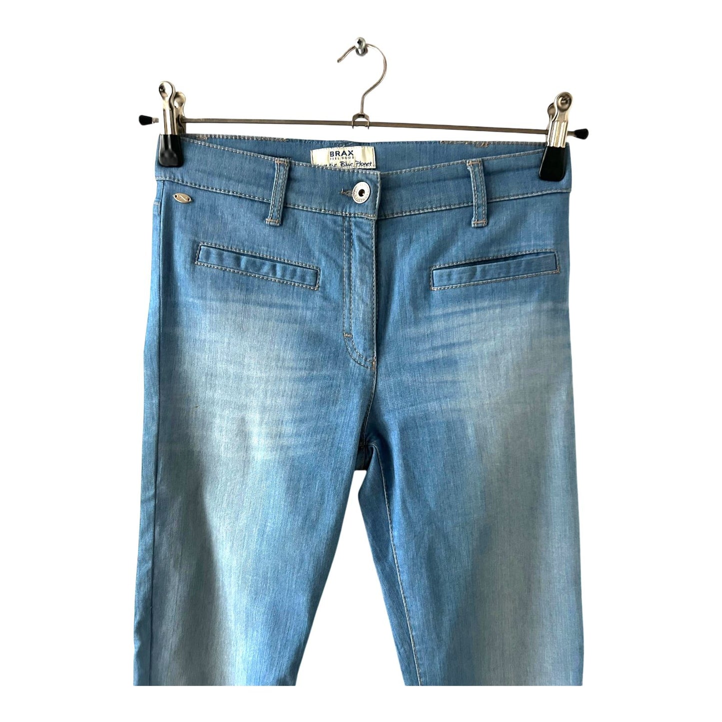 Brax Damen 7/8 Hose Modell Mia Kick Gr 36 Blau Jeans Baumwolle Elasthan