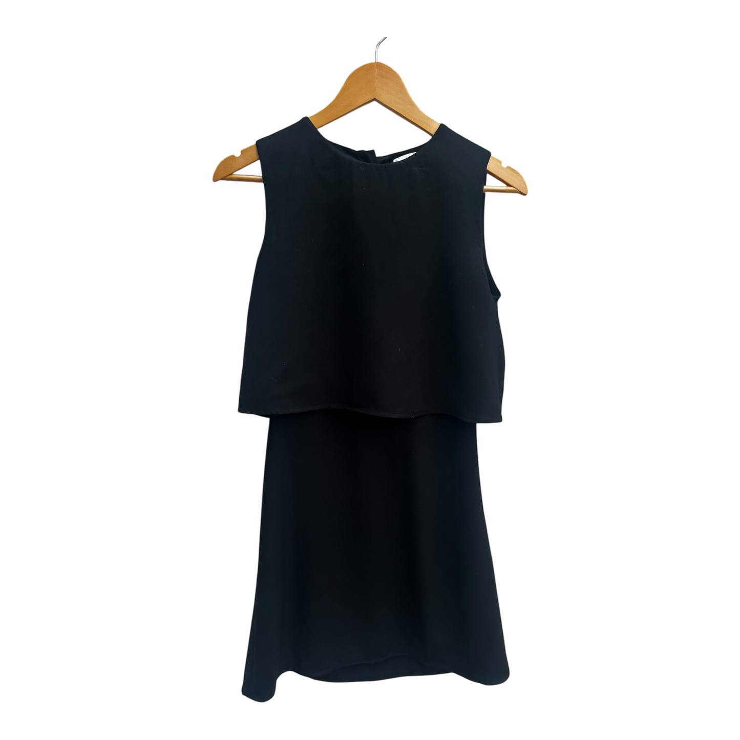 Mango Kleid Damen Gr S Schwarz Elegant Ärmellos Seitlicher Reißverschluss