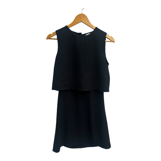 Mango Kleid Damen Gr S Schwarz Elegant Ärmellos Seitlicher Reißverschluss