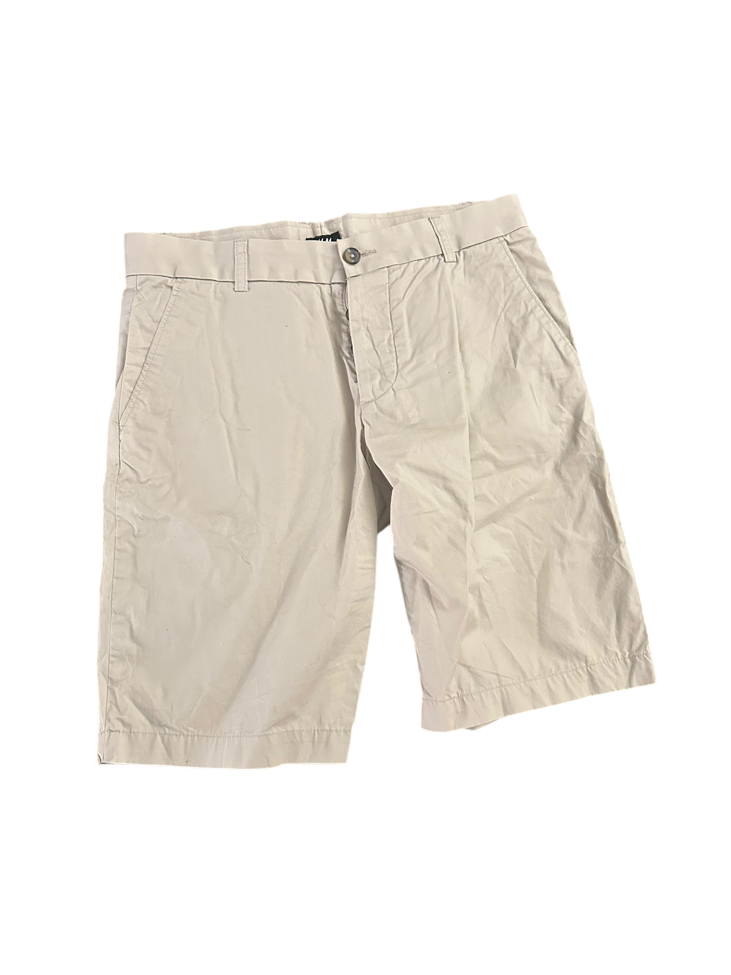 H&M Herren Shorts Beige Gr 46 Chino Baumwolle Stretch