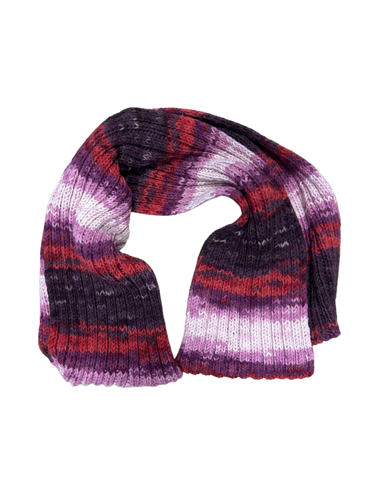 Strickschal Damen Bunt 240 cm Lang Lila Rot Rosa Modern Gemütlich Elegant Warm