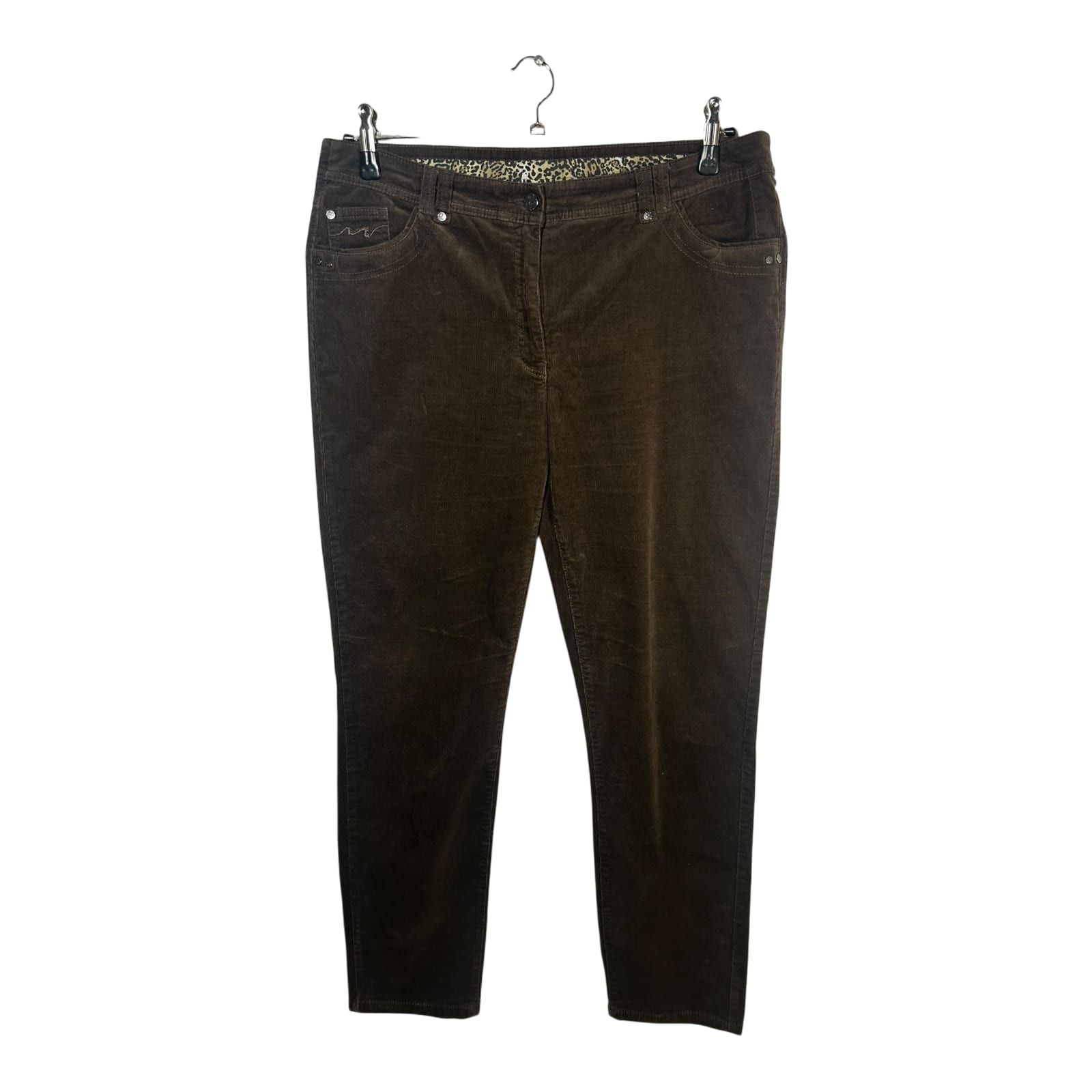 Canda Damen Hose Cord Braun Gr 44 Baumwolle Elasthan Klassisch Elegant