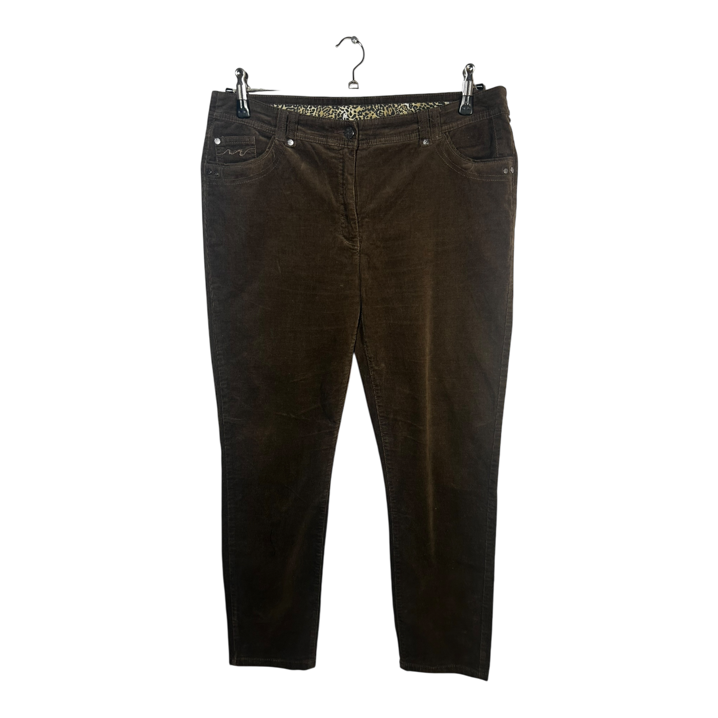 Canda Damen Hose Cord Braun Gr 44 Baumwolle Elasthan Klassisch Elegant