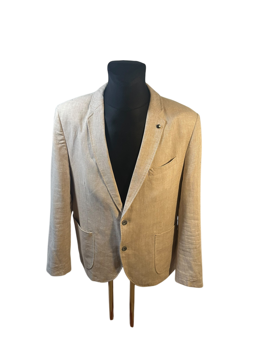 engbers Sakko Gr. 58 Beige Herren Sakko Leinen Baumwolle Sommer Elegant