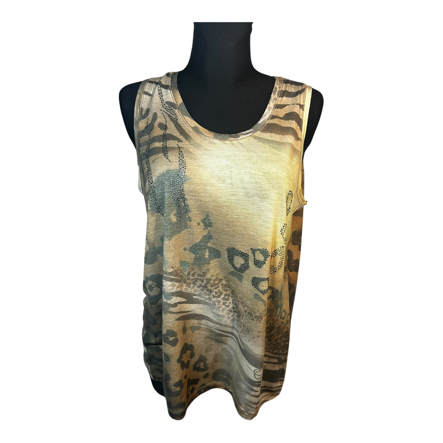 Nice Connection Damen Zweiteiler Shirt Jacke Gr 46 Beige Braun Viskose Mix Elegant