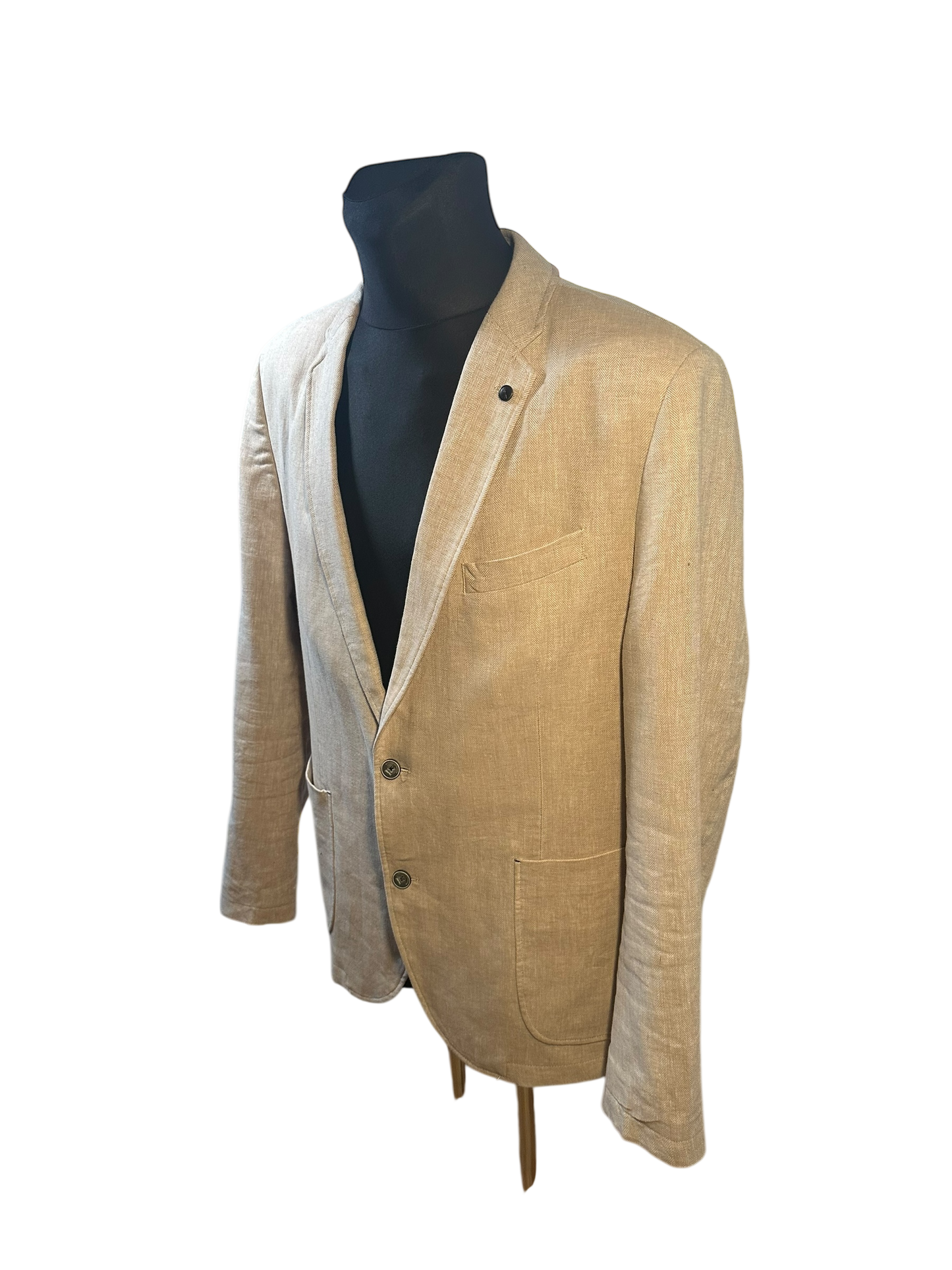 engbers Sakko Gr. 58 Beige Herren Sakko Leinen Baumwolle Sommer Elegant