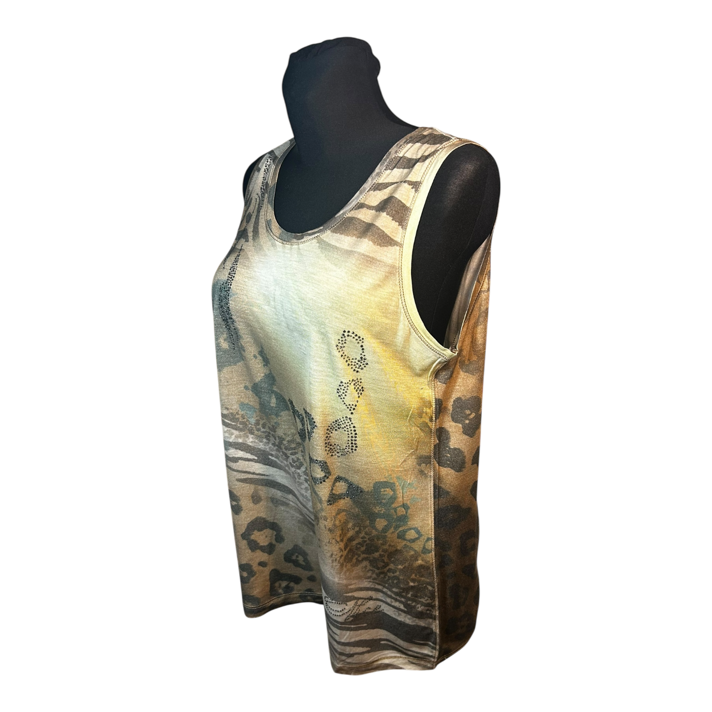 Nice Connection Damen Zweiteiler Shirt Jacke Gr 46 Beige Braun Viskose Mix Elegant