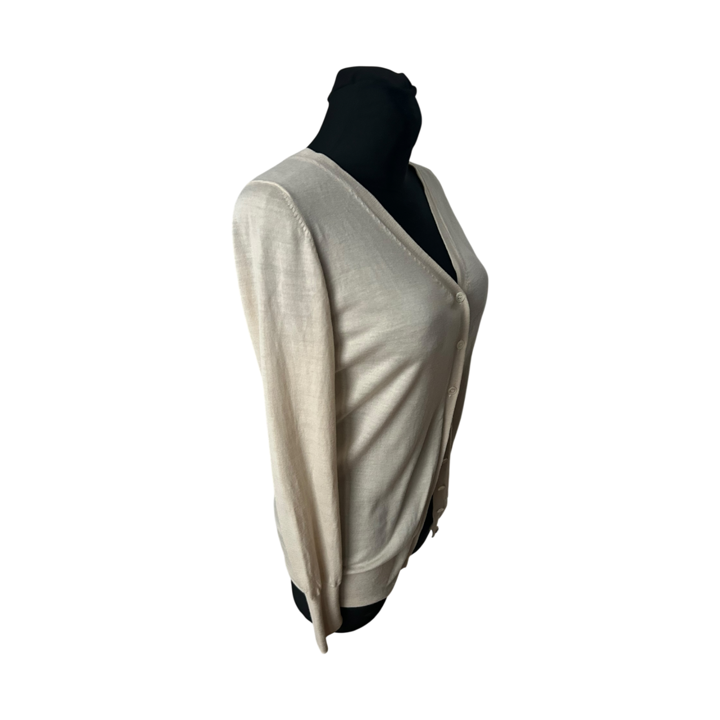 Strenesse Damen Strickjacke Cardigan Größe 40 Beige Wolle Elegant Klassisch