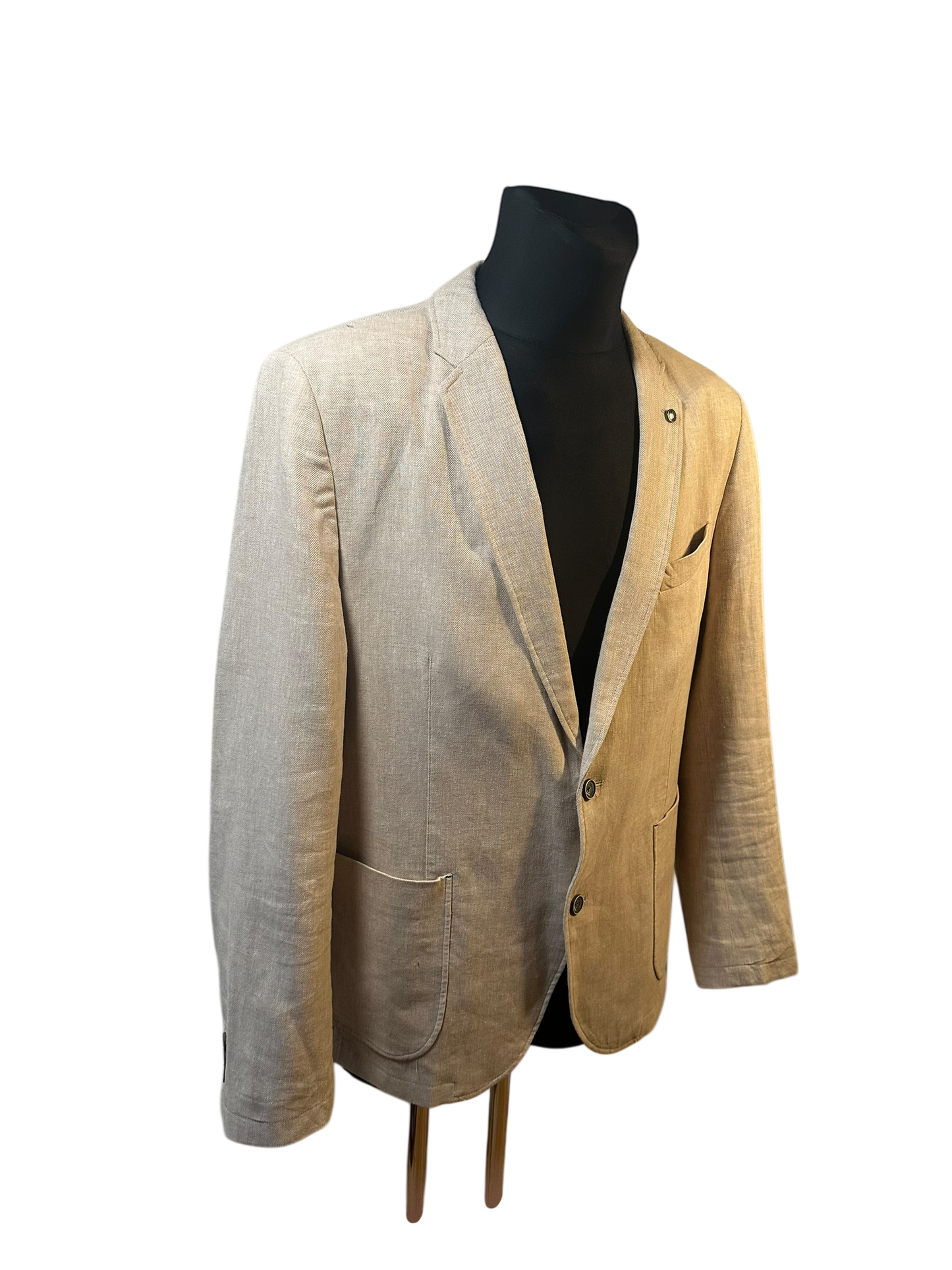 engbers Sakko Gr. 58 Beige Herren Sakko Leinen Baumwolle Sommer Elegant