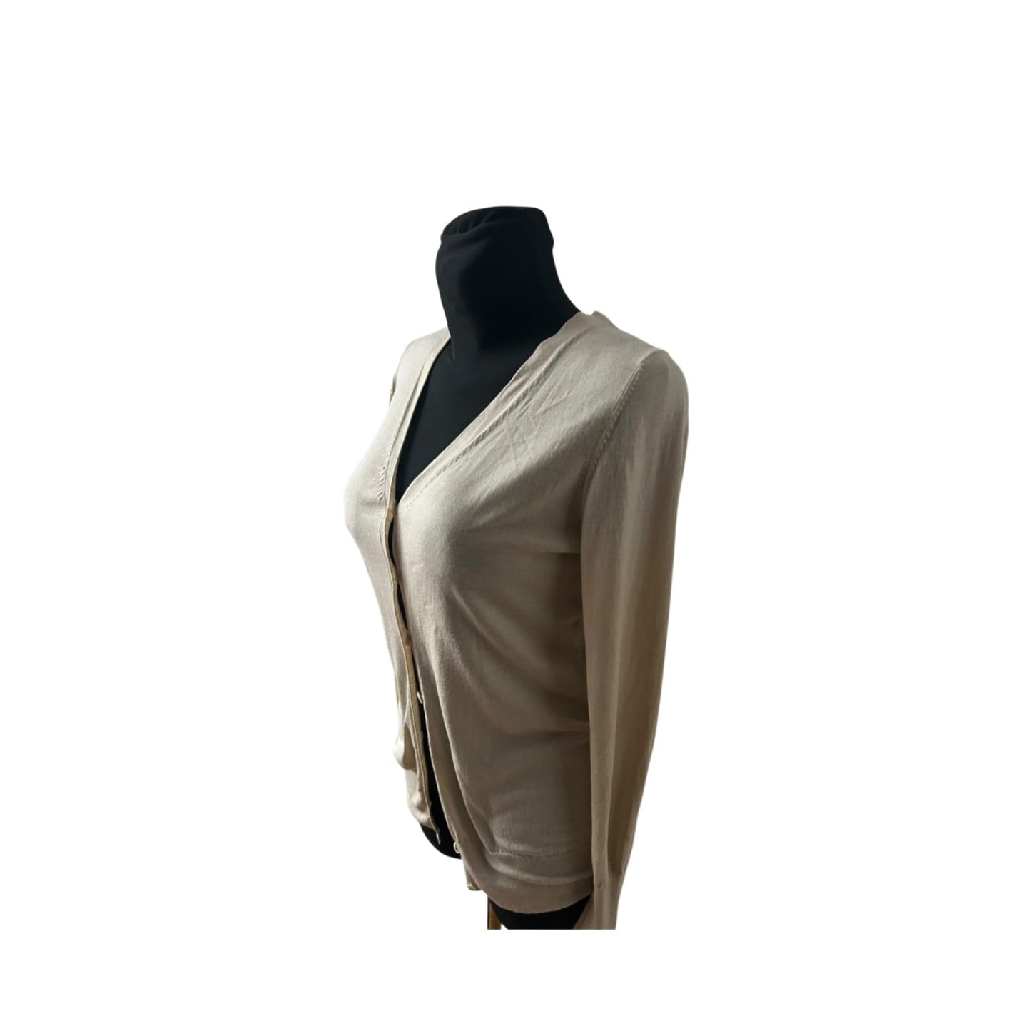 Strenesse Damen Strickjacke Cardigan Größe 40 Beige Wolle Elegant Klassisch