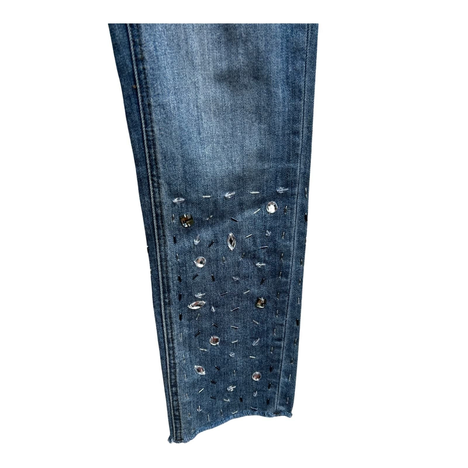 Best Connections Jeans Damen Hose Gr 34 Blau Stretch Elegant Klassisch Strass