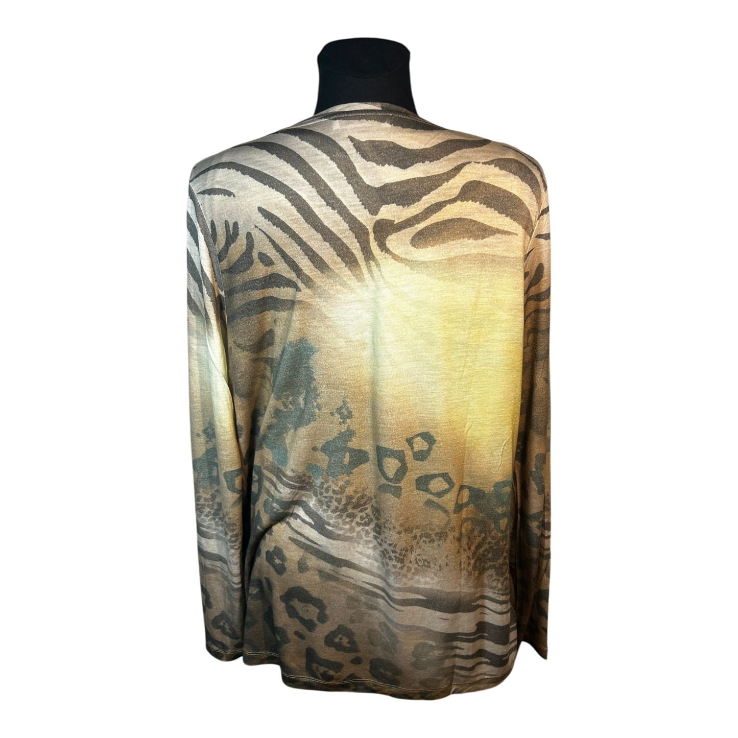 Nice Connection Damen Zweiteiler Shirt Jacke Gr 46 Beige Braun Viskose Mix Elegant