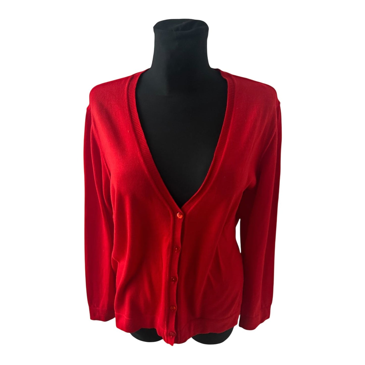 Second Hand Liebe Damen Strickjacke Cardigan Größe XL Rot Hochwertig Elegant
