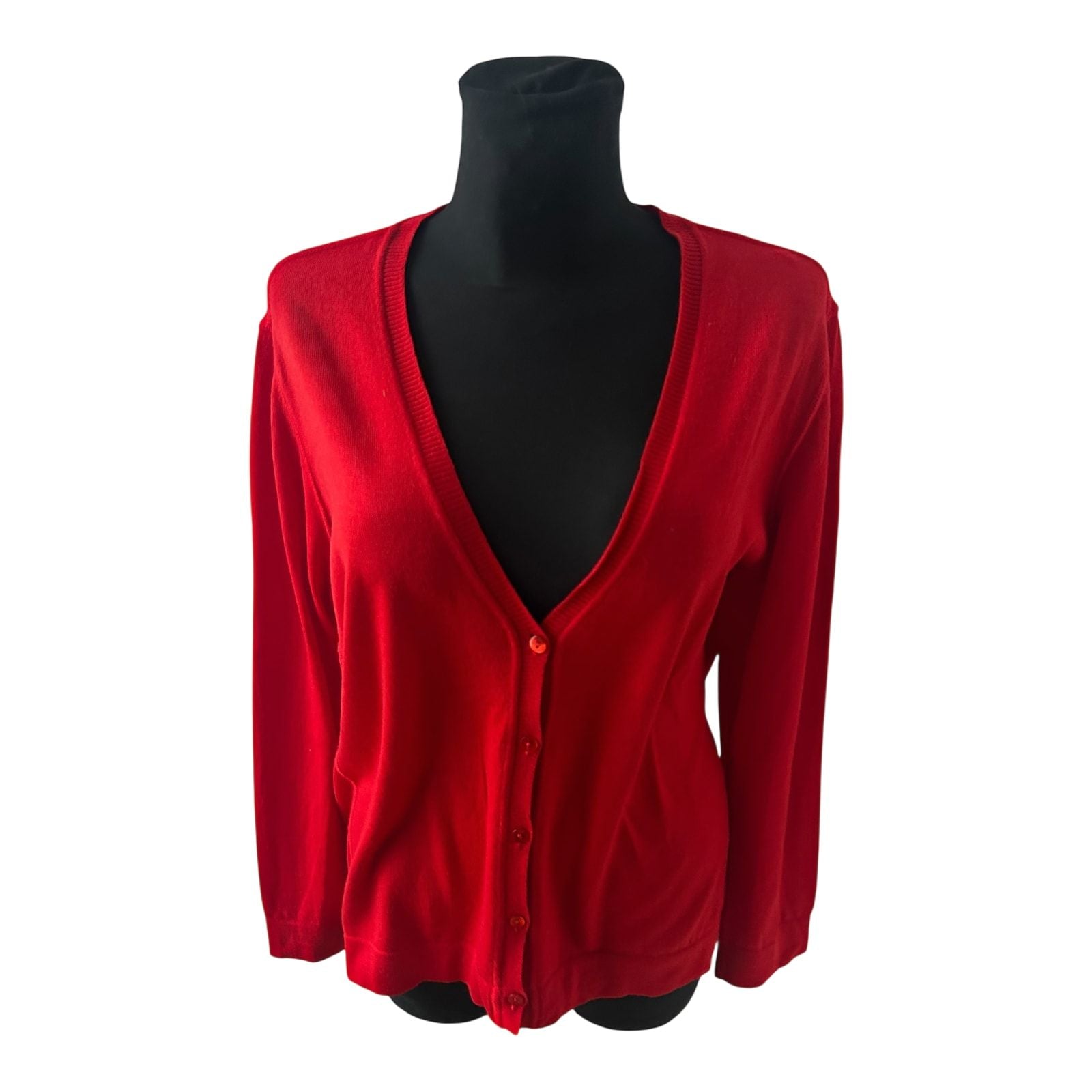 Second Hand Liebe Damen Strickjacke Cardigan Größe XL Rot Hochwertig Elegant