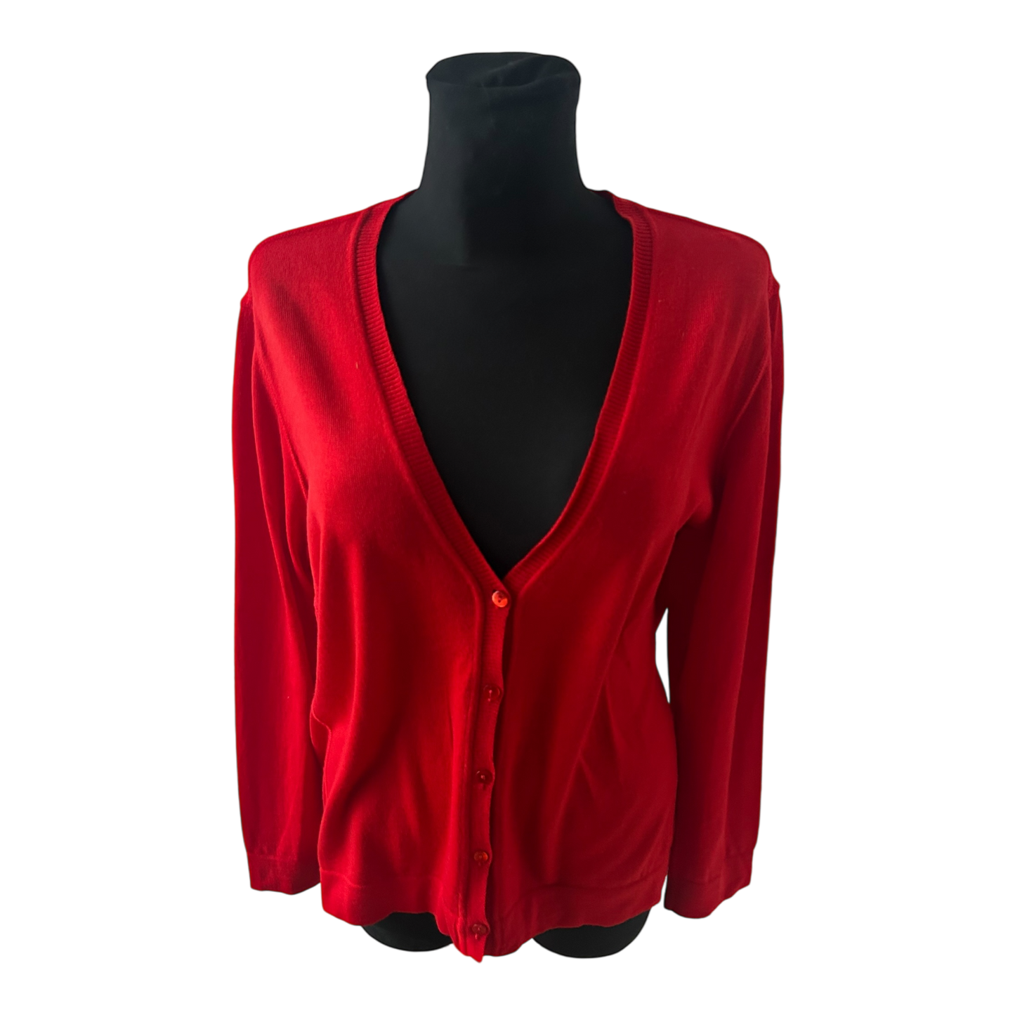 Second Hand Liebe Damen Strickjacke Cardigan Größe XL Rot Hochwertig Elegant