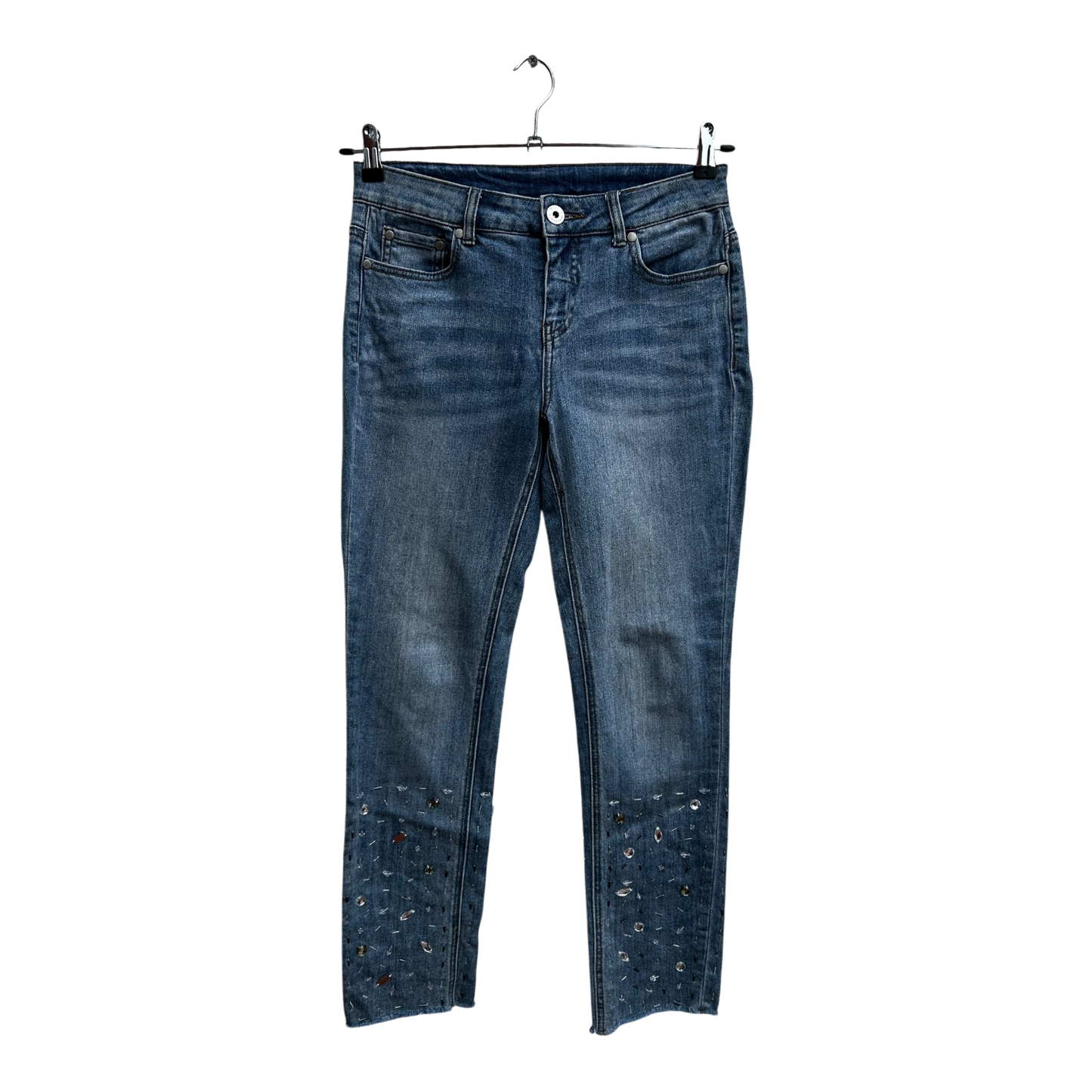 Best Connections Jeans Damen Hose Gr 34 Blau Stretch Elegant Klassisch Strass