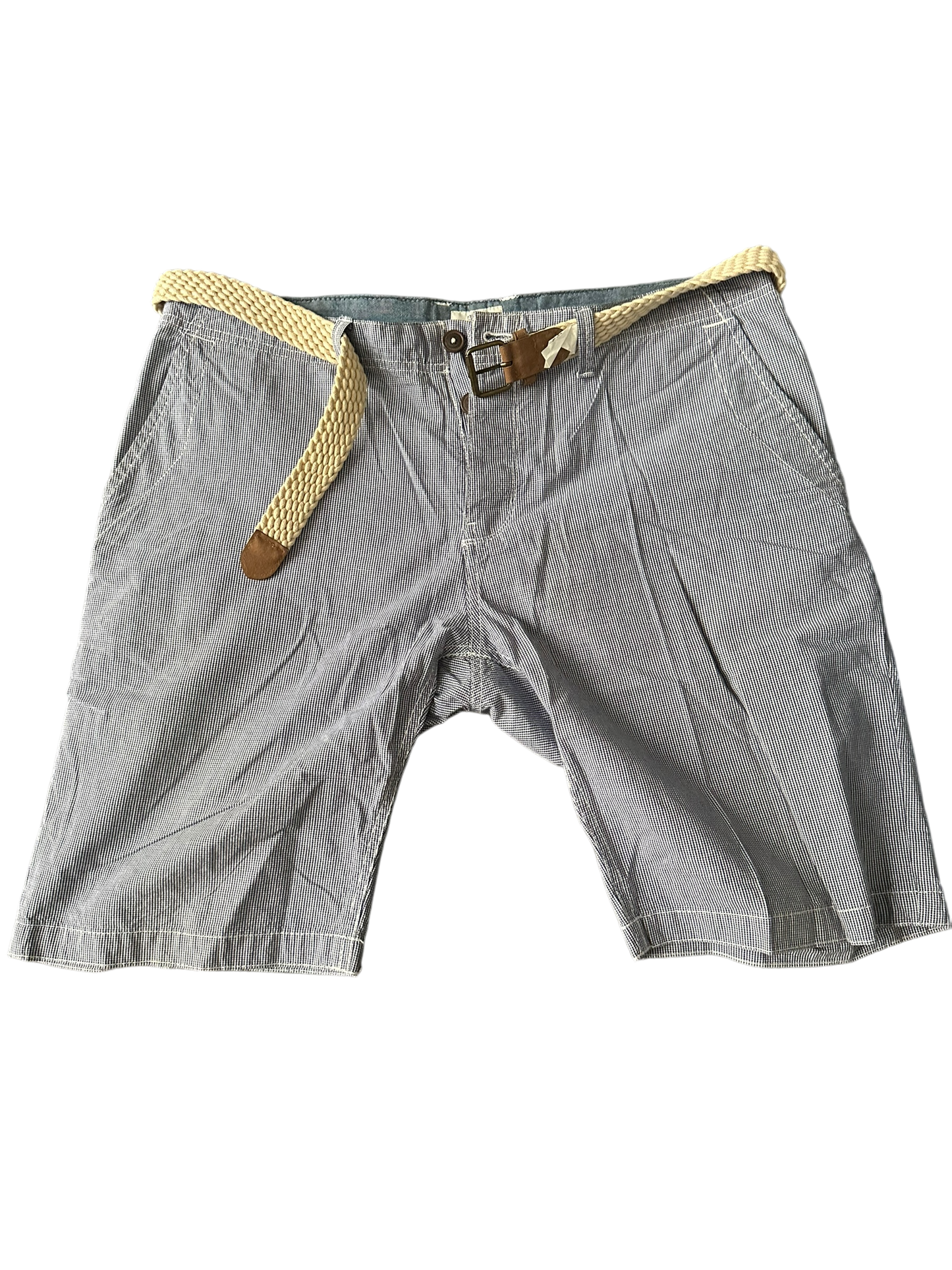 💙🩳 next Herren-Shorts Hellblau Fein Kariert – Gr. 46 (EU) 🩳💙
