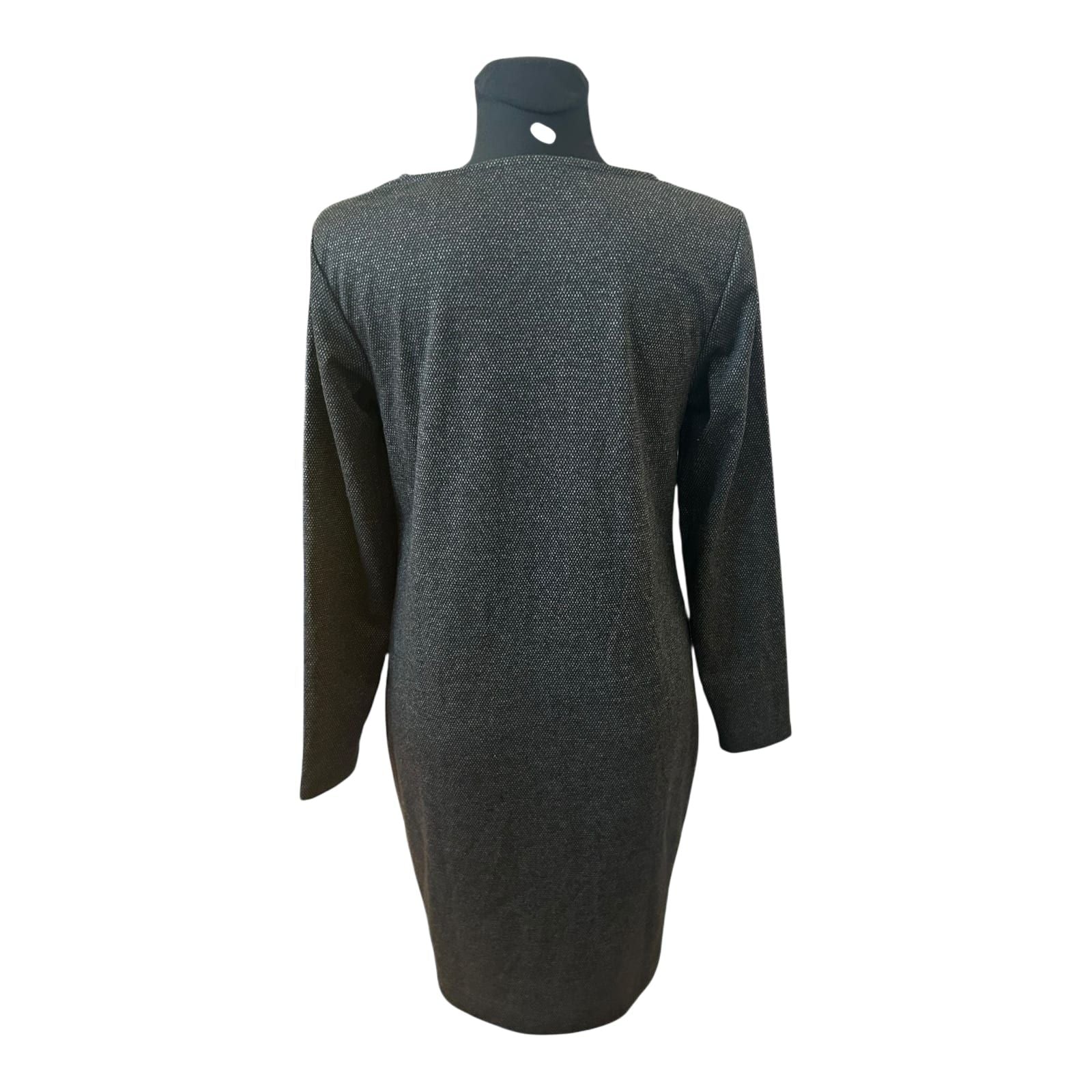 Women Essentials by Tchibo Kleid Damen Gr 36 Grau Nieten Langarm Elegant