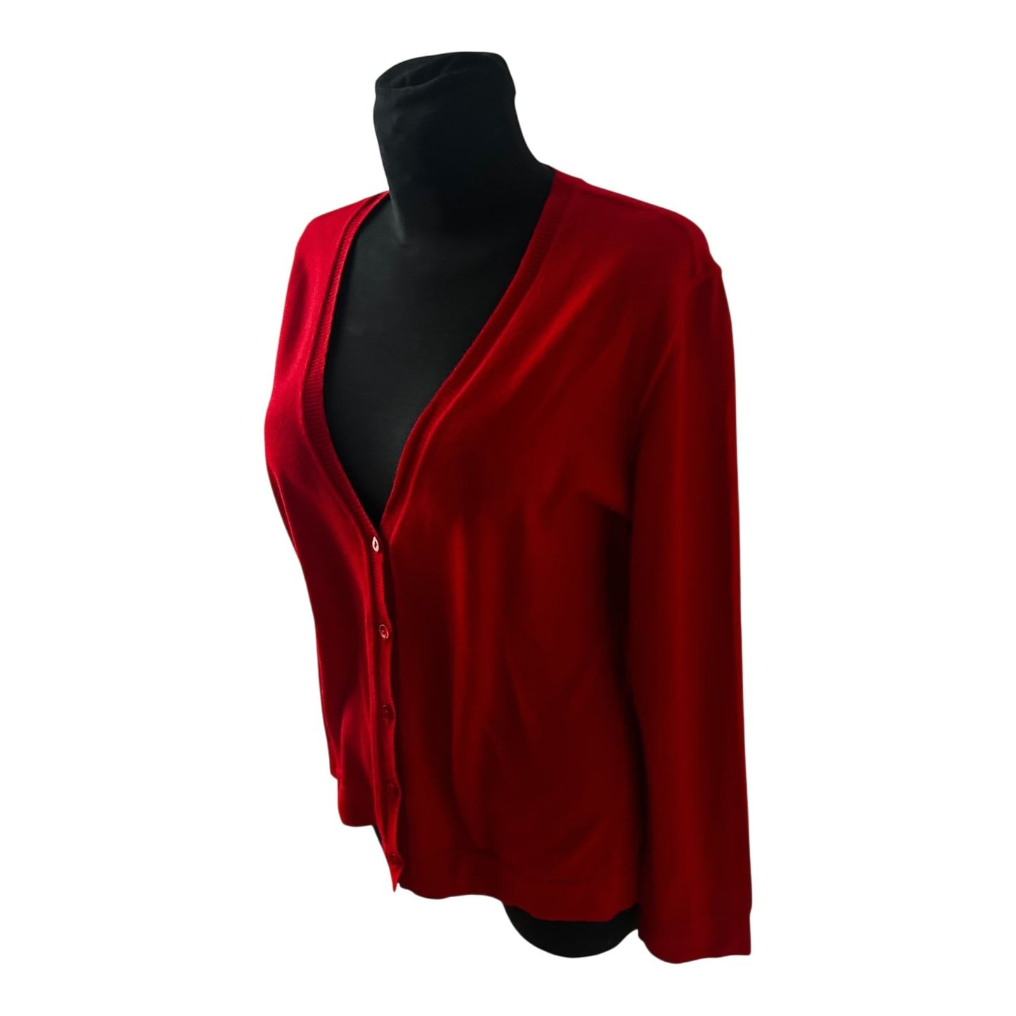 Second Hand Liebe Damen Strickjacke Cardigan Größe XL Rot Hochwertig Elegant