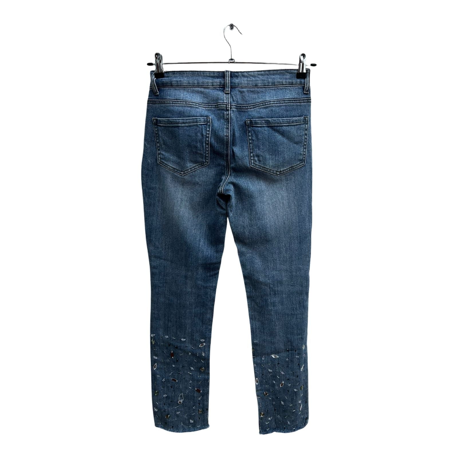 Best Connections Jeans Damen Hose Gr 34 Blau Stretch Elegant Klassisch Strass